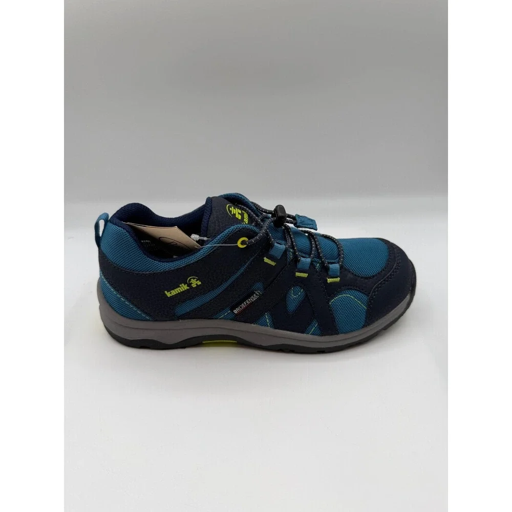 Kamik Trax Hiking Sneakers,YOUTH 6, EU 38,Navy/Lime,Waterproof,NEW/DAMAGE BOX